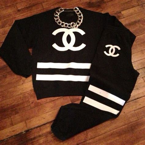 chanel sweat suit for cheap